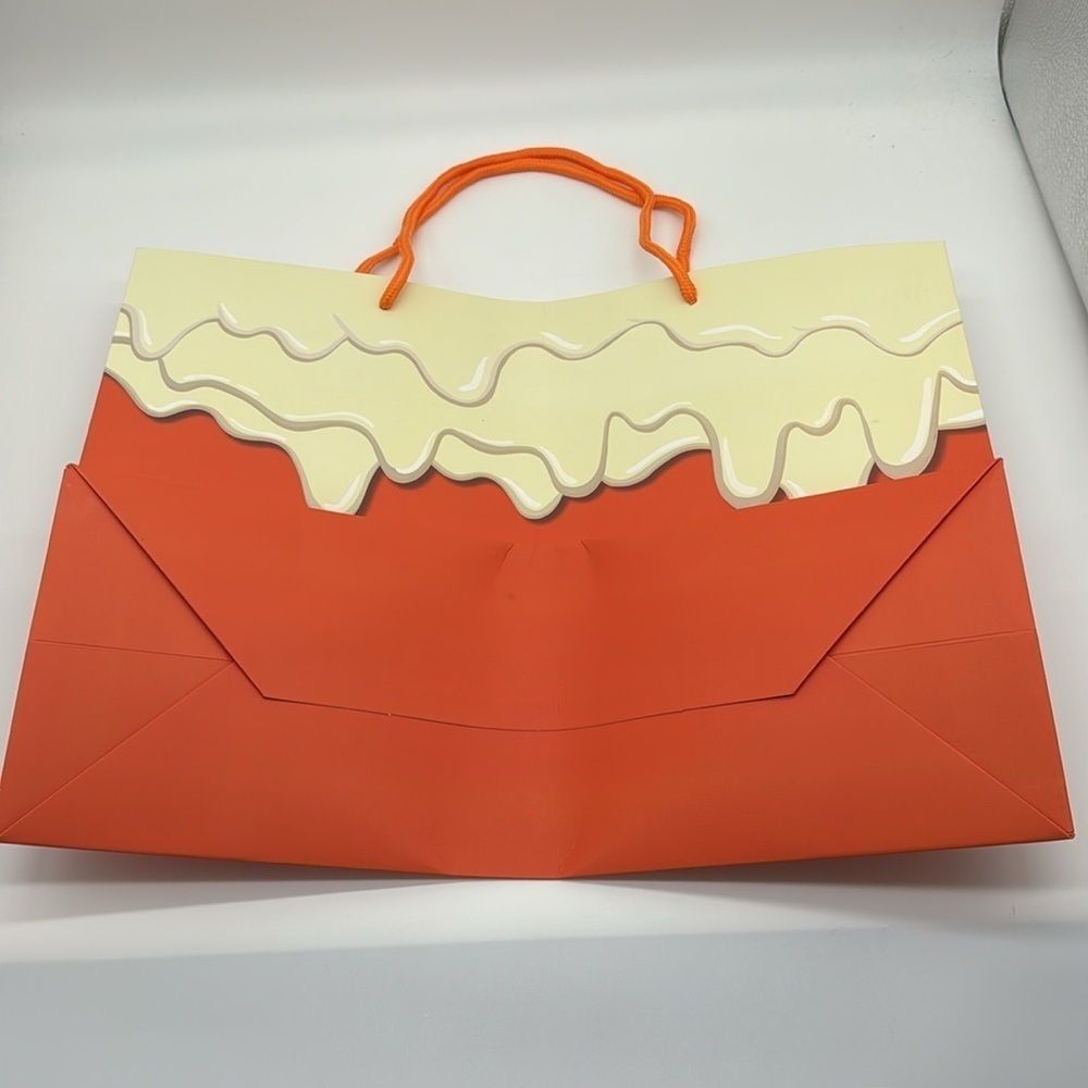 Kream Factory Empty Orange & Cream Shopping Bag with Handles - Picture 3 of 4